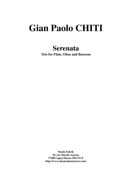 Gian Paolo Chiti: Serenata for flute, oboe and bassoon