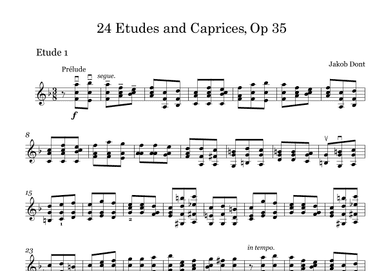 DONT 24 Etudes and Caprices Op35, for Violin No 01 (arr. String Masters)