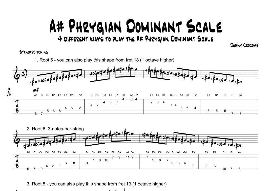 A# Phrygian Dominant Scale (4 Ways to Play)