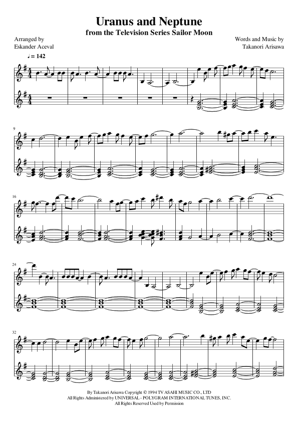Uranus And Neptune (arr. Eskander Aceval)