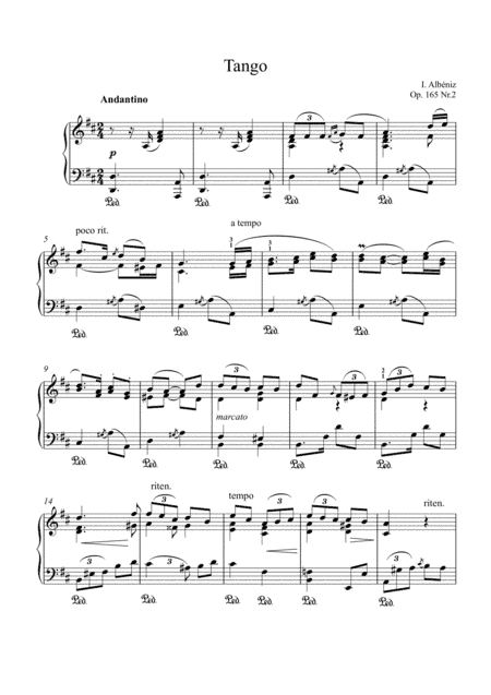 Albeniz - Tango Op.165 No.2 (arr. MMS)