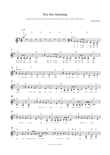 You are Amazing - Christian song - solo and guitar chords only