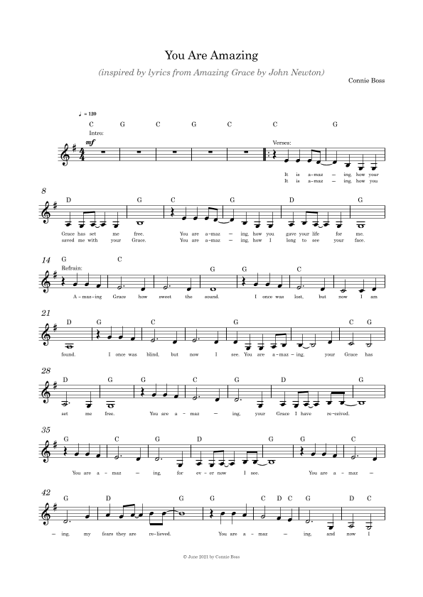 You are Amazing - Christian song - solo and guitar chords only