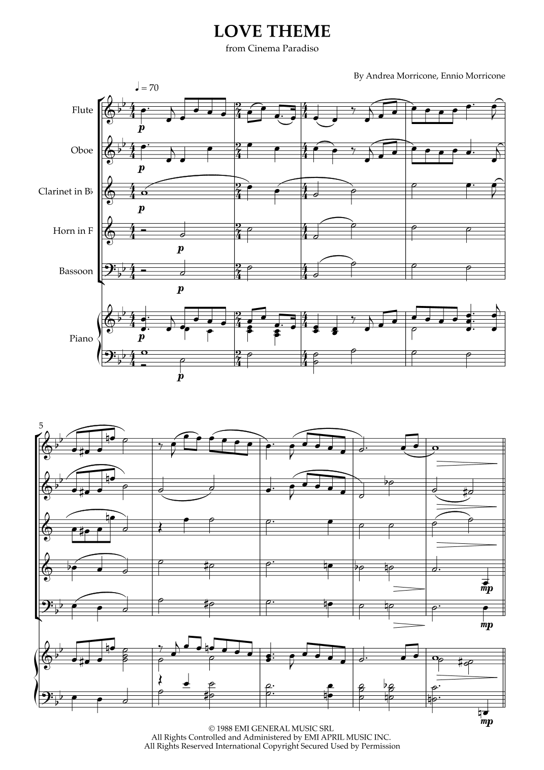 Love Theme (tema D'amore) (arr. Karen Gueiros)