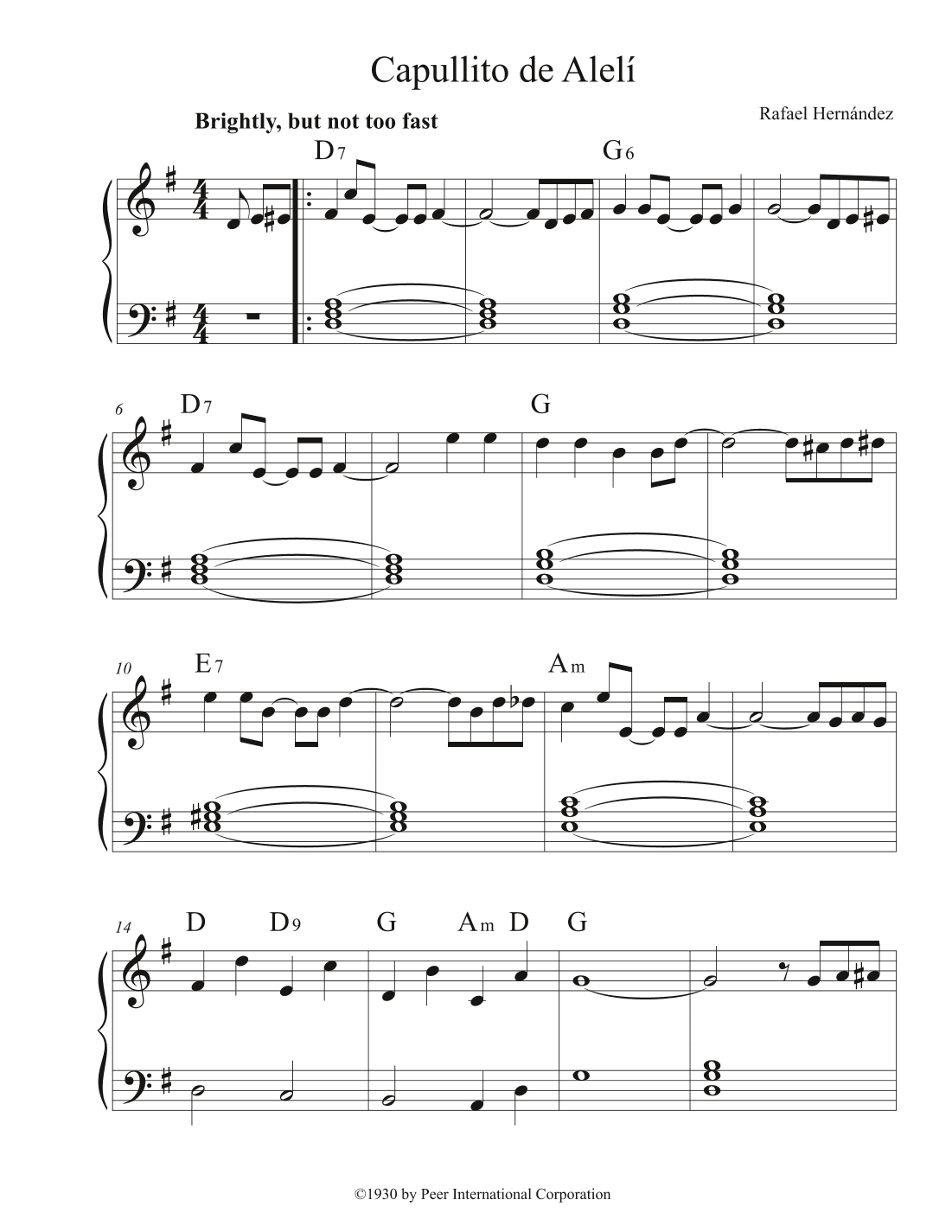 Capullito De Alheli (arr. Pedro Bernardez)