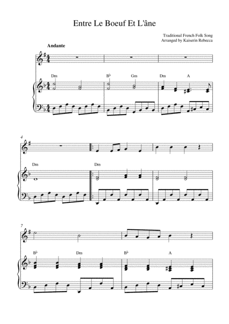 Entre Le Boeuf Et L'âne (arr. Kaiserin Rebecca)