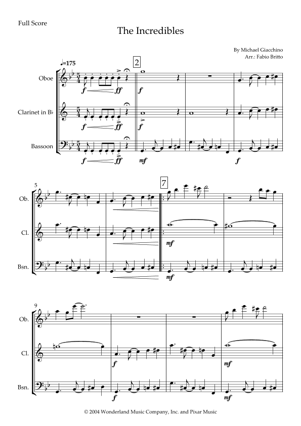 The Incredibles (main Theme) (arr. Fabio Britto)