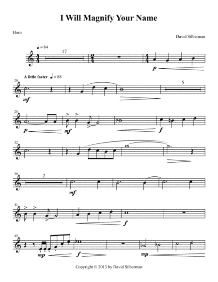 I Will Magnify Your Name (Orchestral Parts)