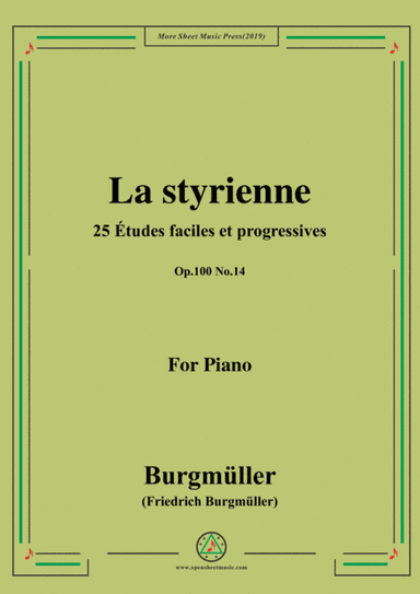 Burgmüller-25 Études faciles et progressives, Op.100 No.14,La styrienne (arr. MSM)