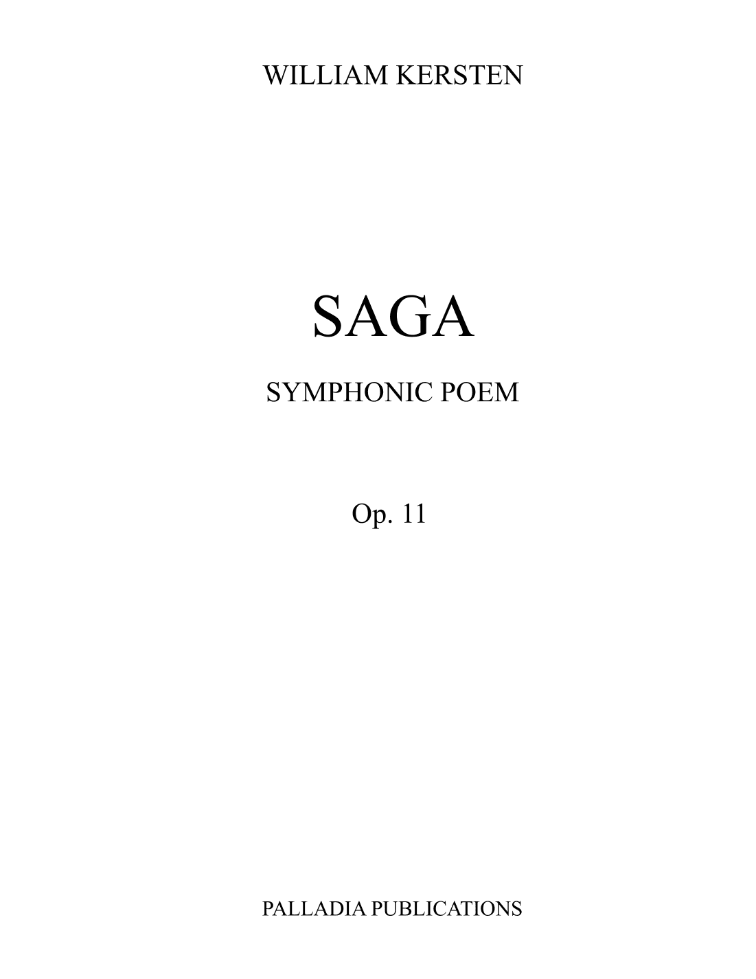 Saga - Symphonic Poem Full Score