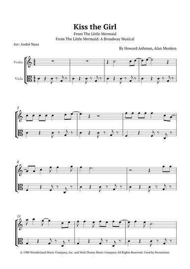 Kiss The Girl (arr. André Nusa)