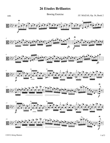 Mazas, Etudes for Viola Op 36, Book 2, No.49 (arr. String Masters)