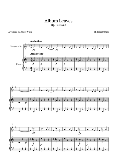 Album Leaves Op.124 No.2 (arr. André Nusa)