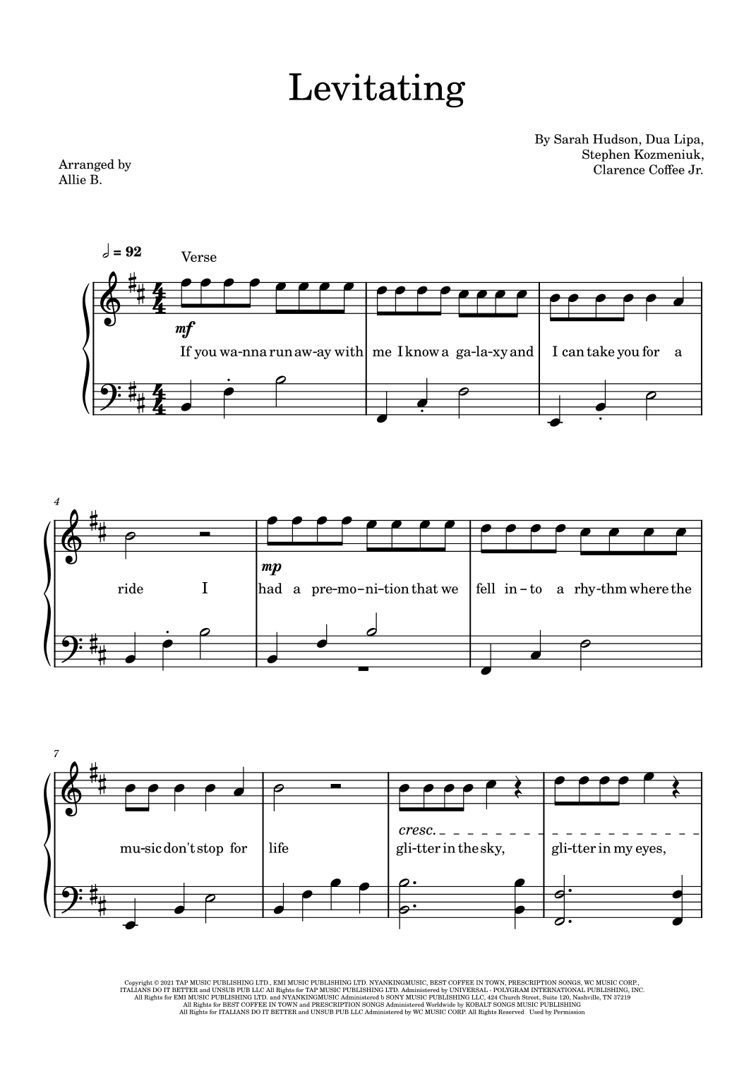 Levitating (arr. Allie B.)