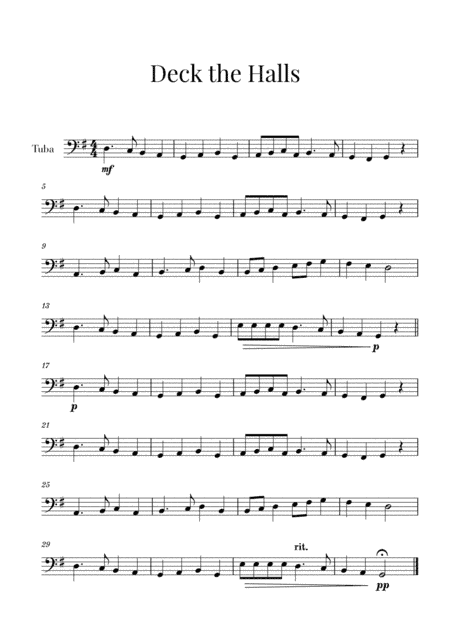 Deck the Halls (for Tuba) (arr. Cadenza Editions)