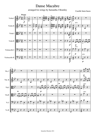 Danse Macabre by Saint-Saens (for string sextet) (arr. Samantha J Bramley)