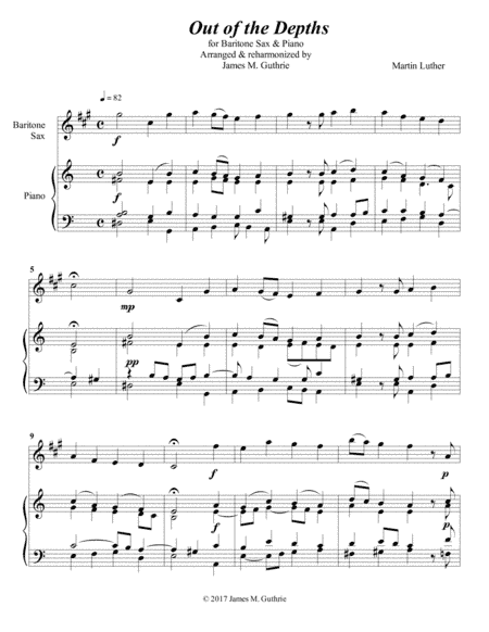Luther: Out of the Depths for Baritone Sax & Piano (arr. James M. Guthrie, ASCAP)