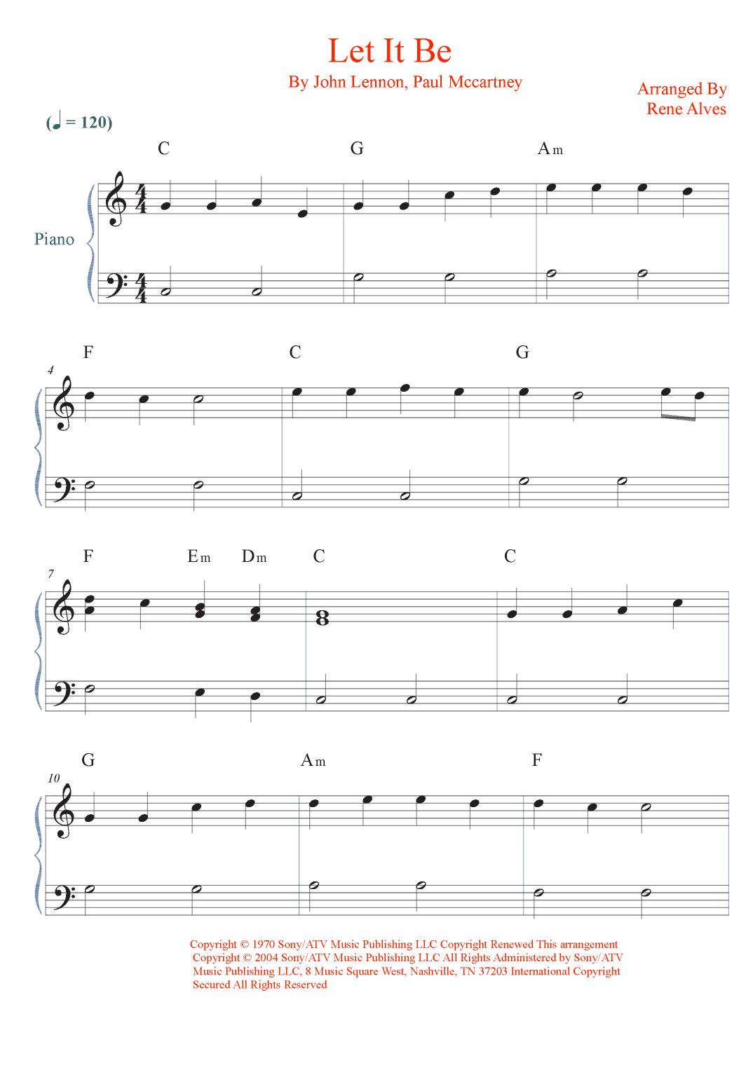 Let It Be (arr. Rene Alves)