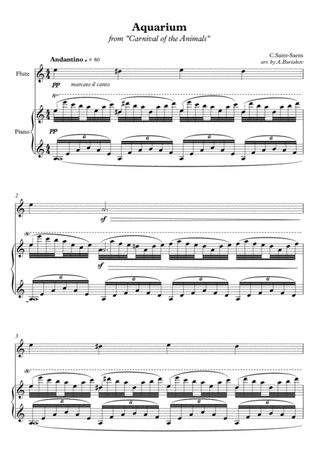 Aquarium from "Carnival of the Animals" (flute) (arr. A.Buriakov)