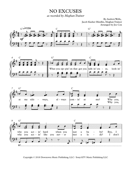 No Excuses (arr. Joe Cox)