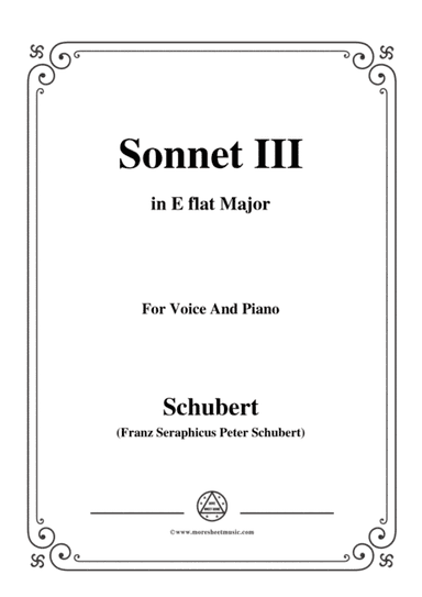 Schubert-Sonnet III,in E flat Major,for Voice&Piano (arr. MSM)