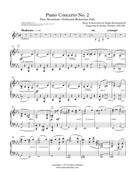Rachmaninoff Piano Concerto No. 2 in C Minor - Movement 1 (Accompaniment/Orchestral Reduction Only) (arr. Joshua Chandra)