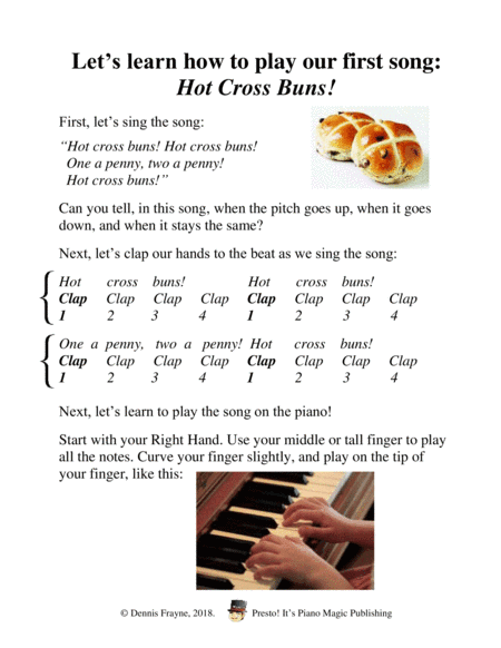 Hot Cross Buns (black key notation) (arr. Presto! It's Music Magic Publishing)