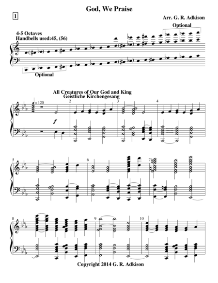 God, We Praise (4-5 octave handbell choir) (arr. G. R. Adkison)