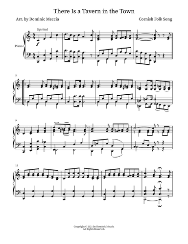 There Is a Tavern in the Town (arr. Dominic Meccia)