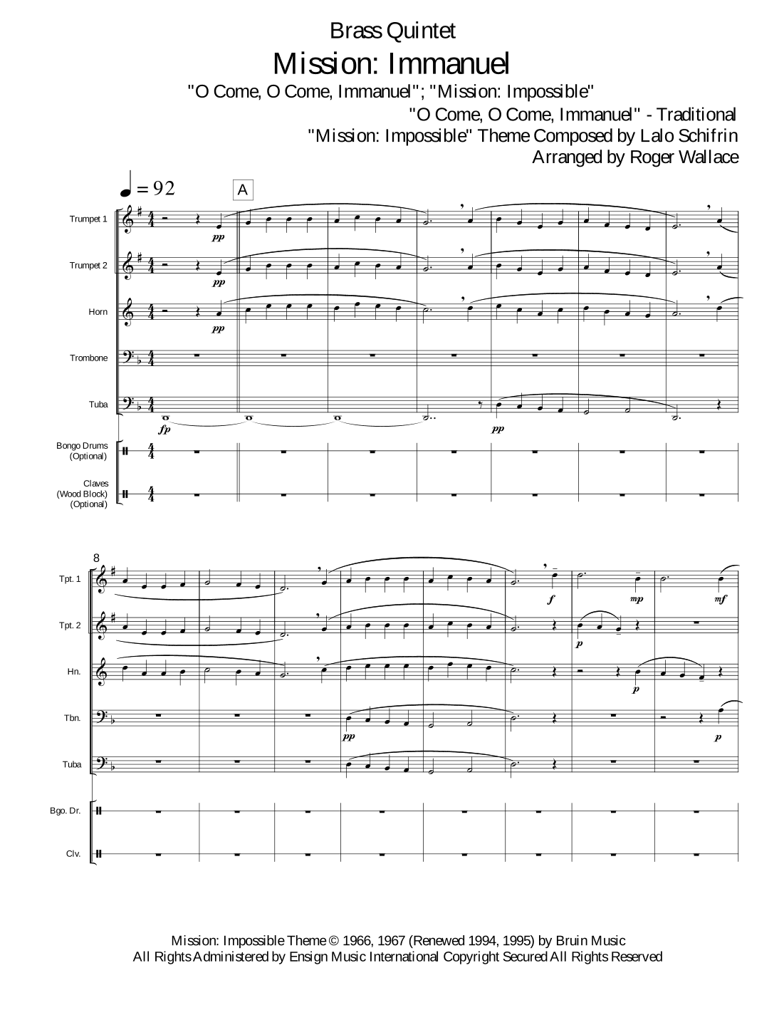 Mission: Impossible Theme  from the Paramount Television Series MISSION: IMPOSSIBLE (arr. Roger Wallace)