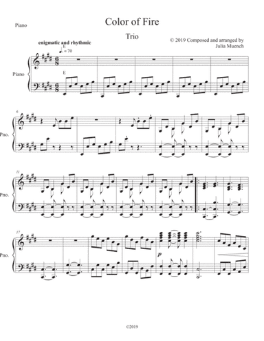 Color of Fire : piano part