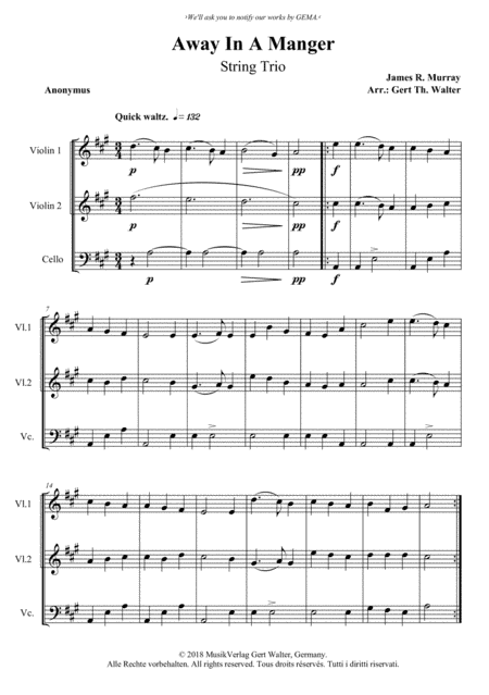 Away In A Manger (1st. version) (arr. Gert Th. Walter)