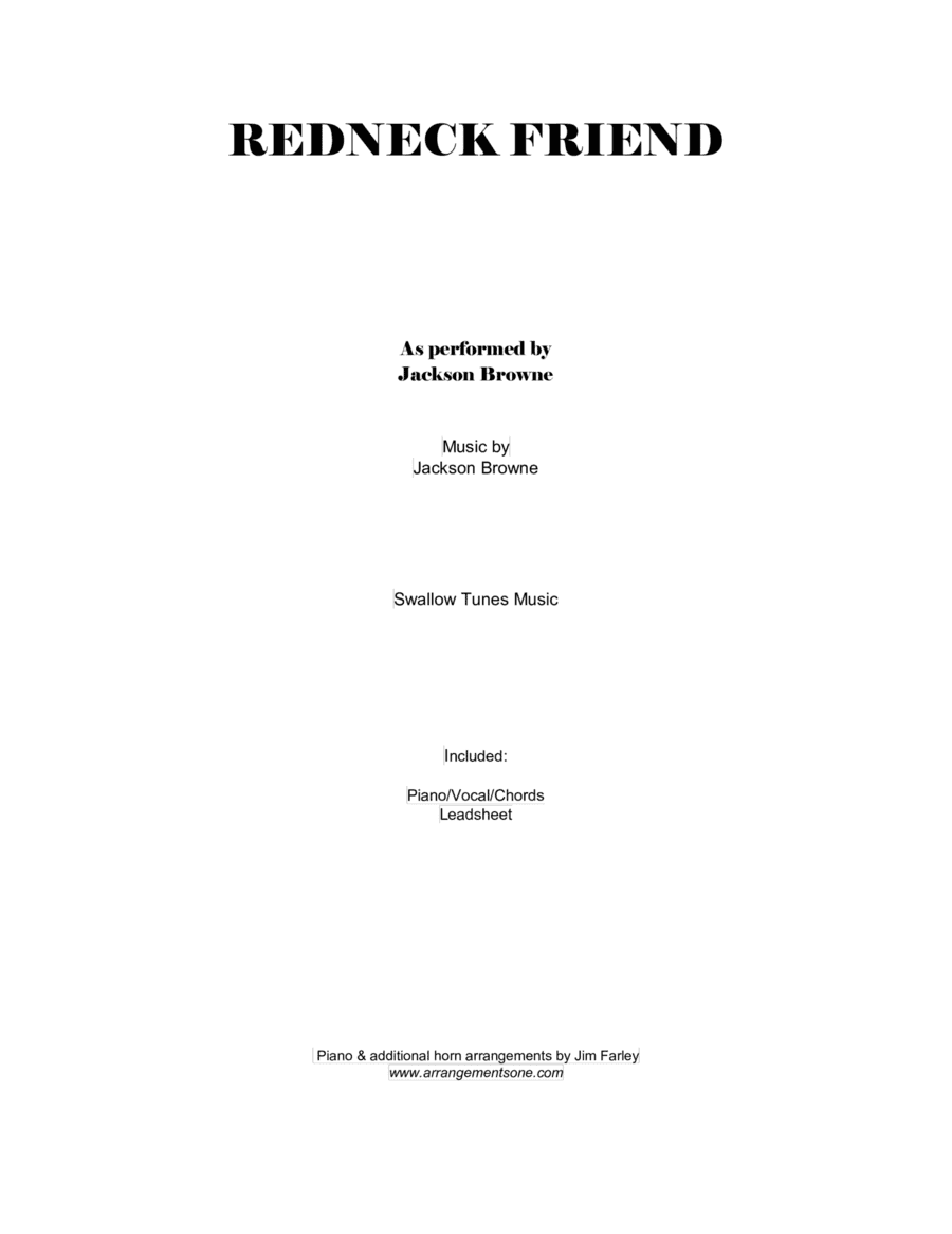 Redneck Friend (arr. Jim Farley www.arrangementsone.com)