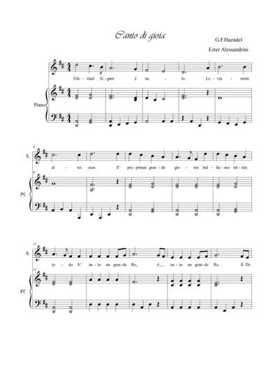 Canto di gioia. Voce e piano (arr. Ester Alessandrini)