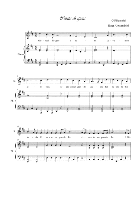 Canto di gioia. Voce e piano (arr. Ester Alessandrini)