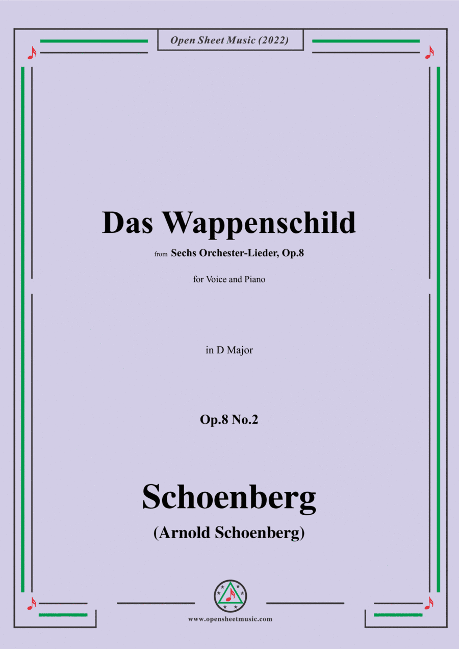 Schoenberg-Das Wappenschild,in D Major,Op.8 No.2 (arr. Open Cloud)