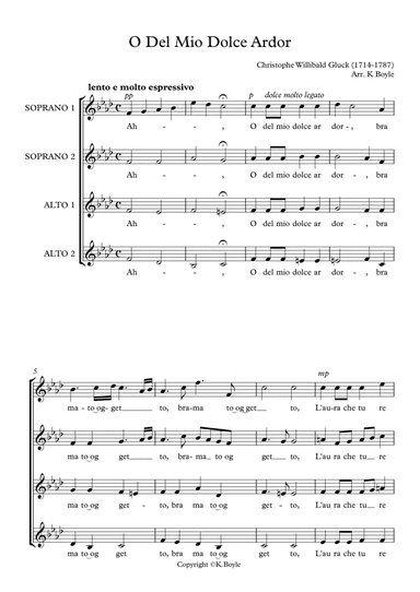 O Del Mio Dolce Ardor (SSAA) (arr. Kerry Boyle)