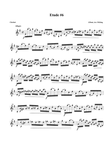 Clarinet Etude #10, Arr. Marten King (arr. Marten King)
