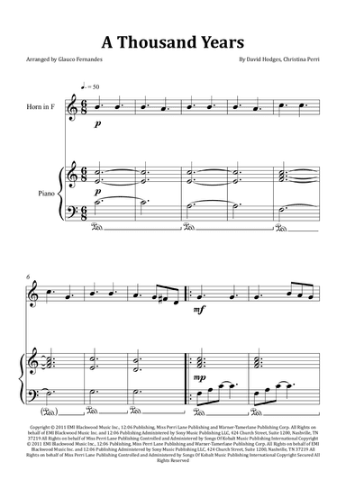 A Thousand Years (arr. Glauco Fernandes)