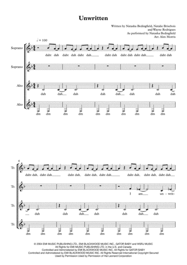 Unwritten (arr. Alex Morris)