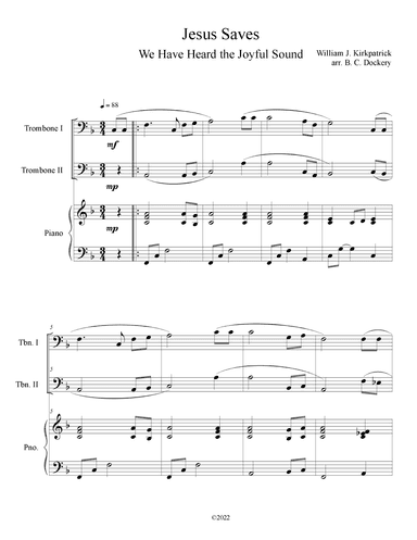Jesus Saves (Trombone Duet with Piano Accompaniment) (arr. B. C. Dockery)
