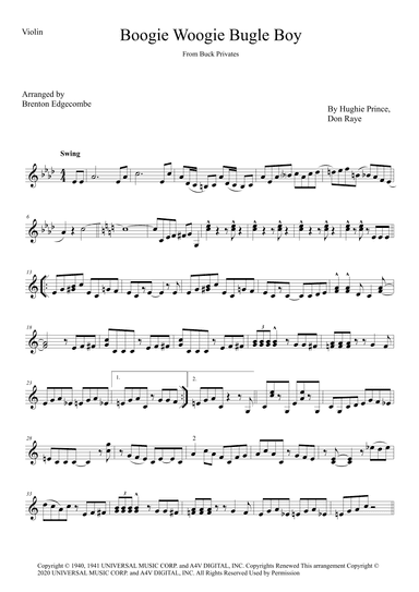 Boogie Woogie Bugle Boy (arr. Brenton David Edgecombe)