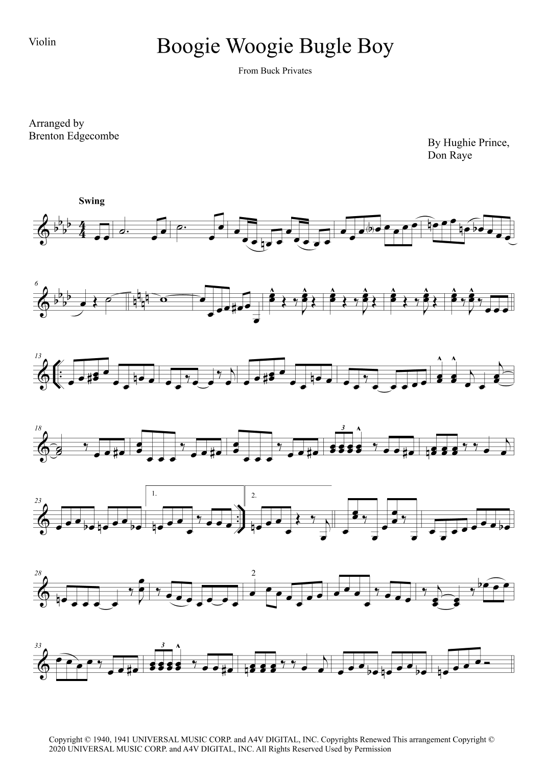 Boogie Woogie Bugle Boy (arr. Brenton David Edgecombe)