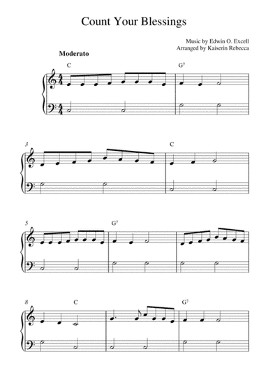 Count Your Blessings (easy piano solo with chords) (arr. Kaiserin Rebecca)
