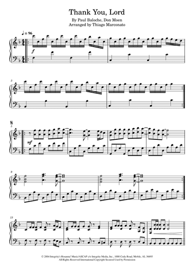 Thank You, Lord (arr. Thiago Marconato)