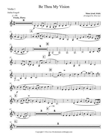 Be Thou My Vision Violin (arr. Alva Lee)