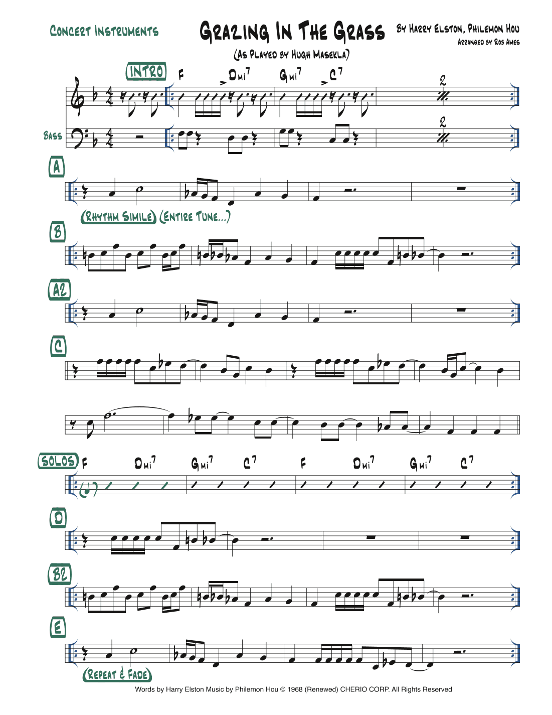 Grazing In The Grass (arr. Rob Ames)