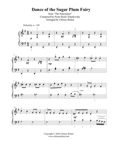 Dance of the Sugar Plum Fairy from "The Nutcracker" - early intermediate piano (arr. Chrissy Ricker)
