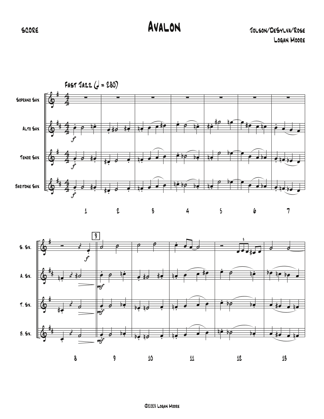 Avalon (arr. Logan Moore)