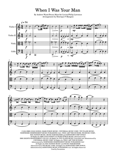 When I Was Your Man (arr. Henrique F Mangoni)
